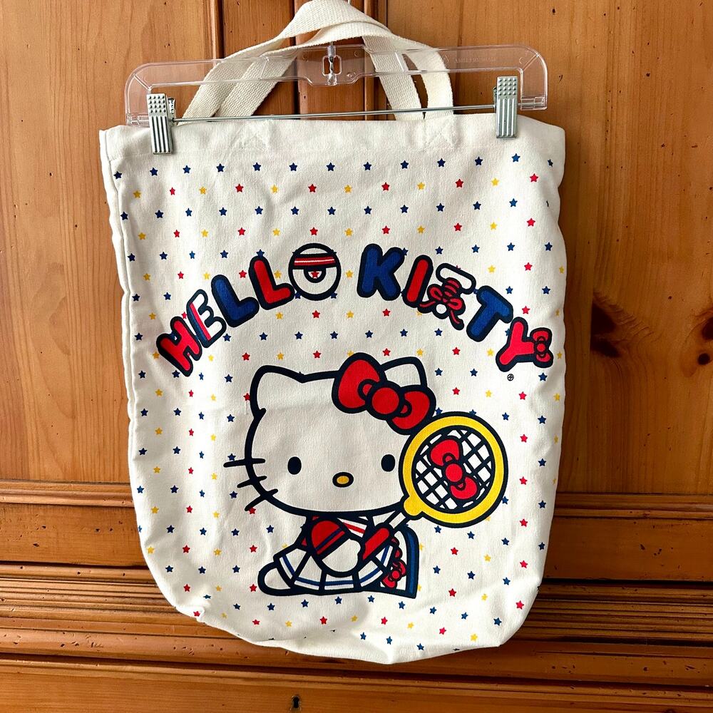 Hello Kitty Tote Bag Tennis Graphic EUC